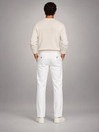 Volantero Men's Straight-Fit Chino Trousers in White, back view