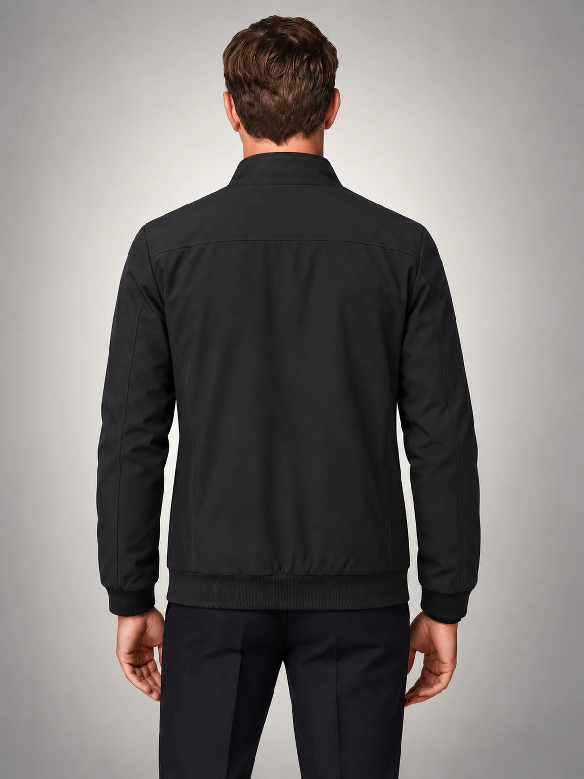 Volantero Men's Elegant Spring Jacket in Black, back view