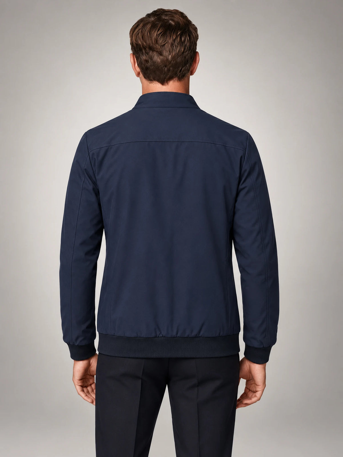 Volantero Men's Elegant Spring Jacket in Navy, back view