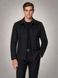 Volantero Men's Wool-Blend Jacket in Black, front view