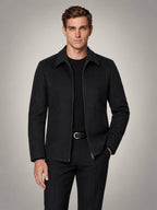 Volantero Men's Wool-Blend Jacket in Black, front view