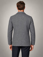 Volantero Men's Wool-Blend Jacket in Grey, back view