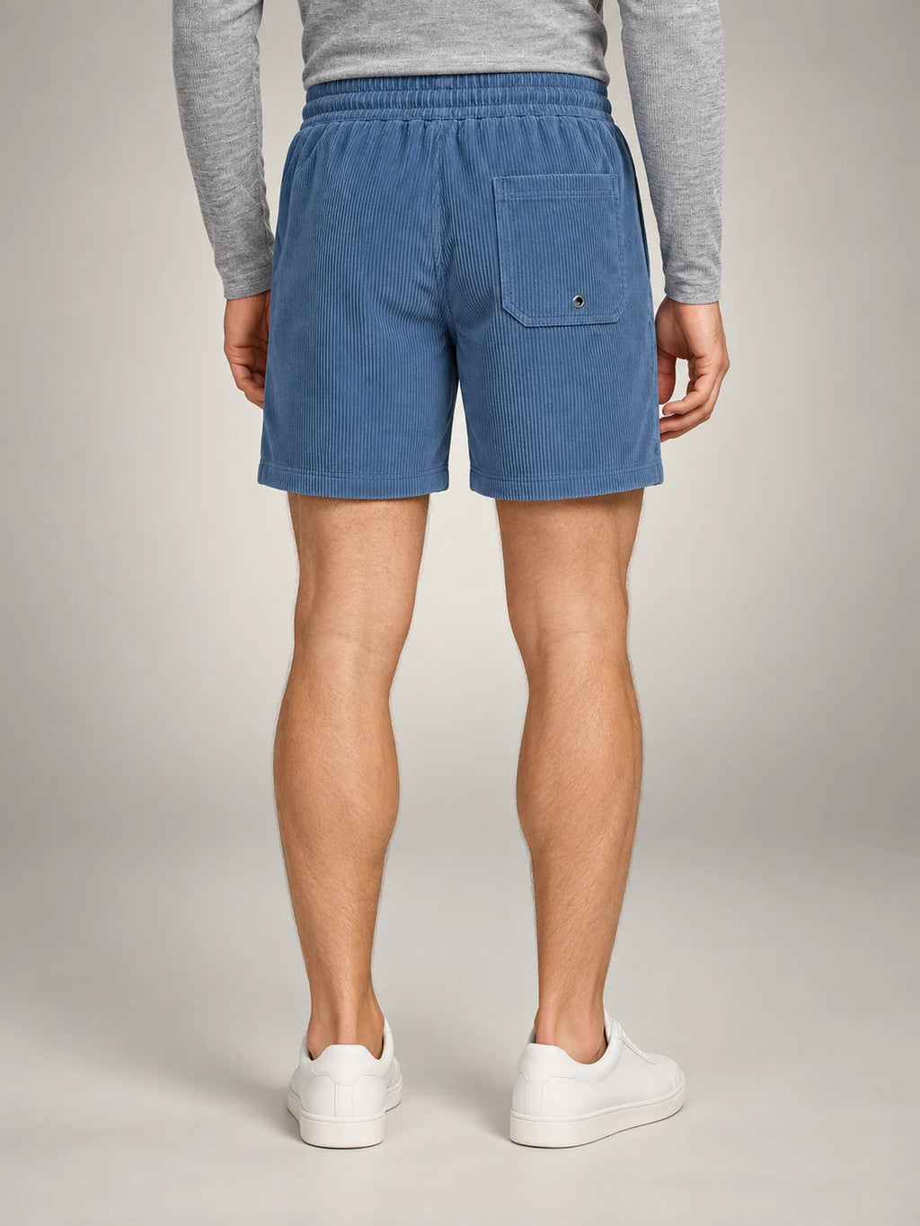 Volantero Men's Striped Swim Shorts in Blue, back view