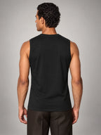 Volantero Men's Relaxed-Fit Tank Top in Black, back view