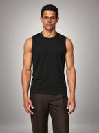 Volantero Men's Relaxed-Fit Tank Top in Black, front view