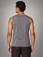 Volantero Men's Relaxed-Fit Tank Top in Grey, back view
