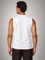 Volantero Men's Relaxed-Fit Tank Top in White, back view