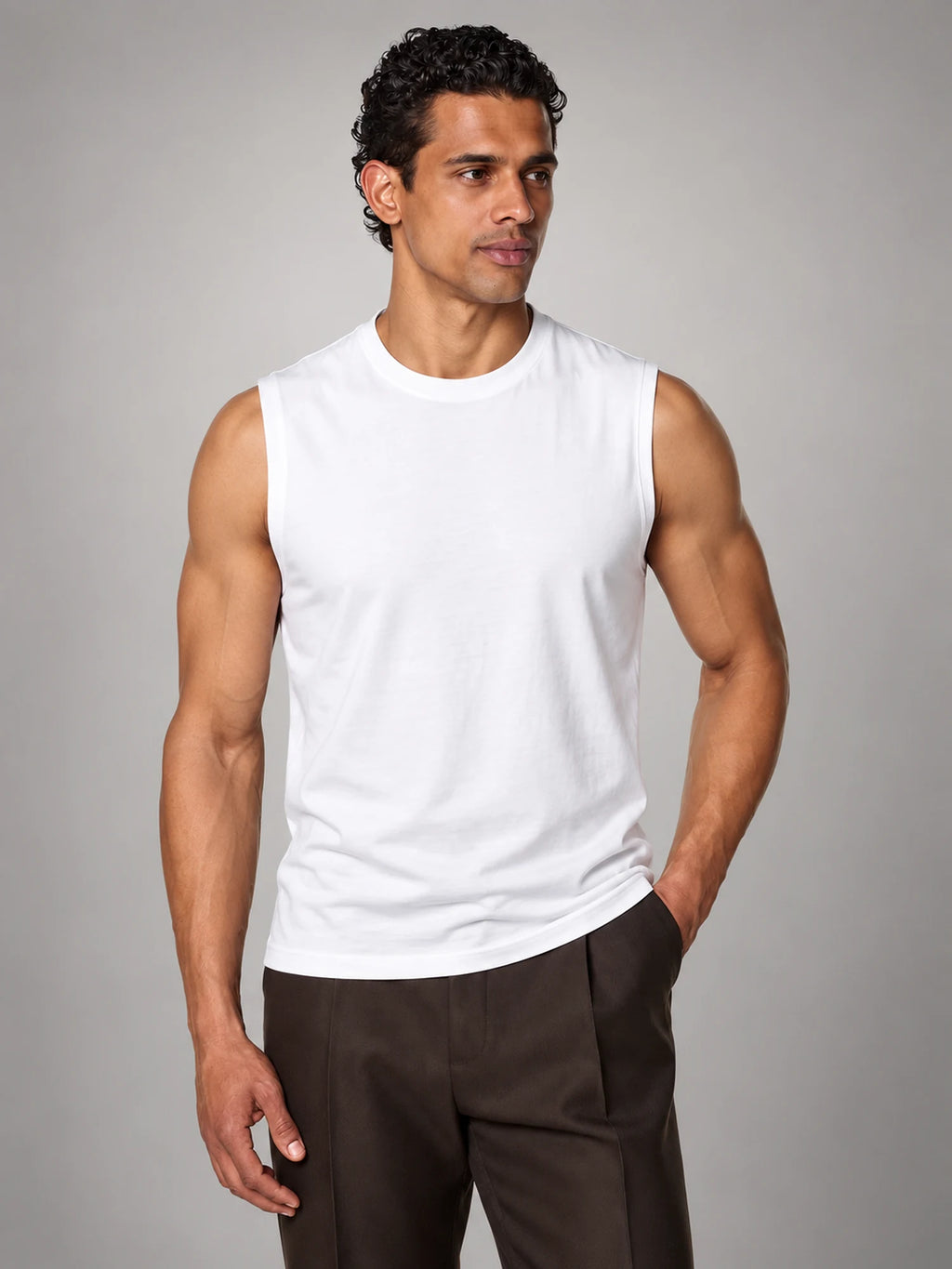 Volantero Men's Relaxed-Fit Tank Top in White, hover view