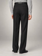 Volantero Men's Oversized Relaxed-Fit Trousers in Black, back view
