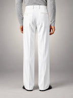 Volantero Men's Oversized Relaxed-Fit Trousers in White, back view