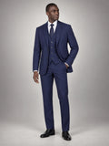 Volantero Men's Formal Three-Piece Wedding Guest Suit in Black, front view