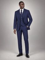 Volantero Men's Formal Three-Piece Wedding Guest Suit in Black, front view