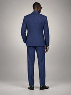 Volantero Men's Formal Three-Piece Wedding Guest Suit in Blue, back view