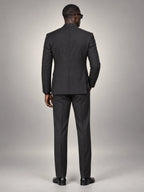 Volantero Men's Formal Three-Piece Wedding Guest Suit in Dark Grey, back view