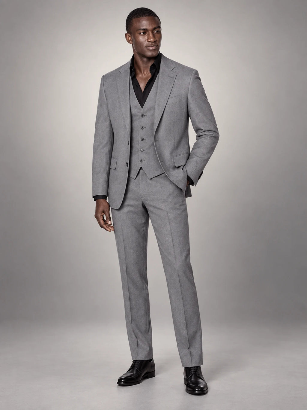 Volantero Men's Formal Three-Piece Wedding Guest Suit in Grey, hover view