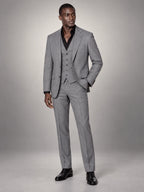 Volantero Men's Formal Three-Piece Wedding Guest Suit in Grey, hover view