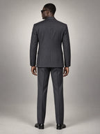 Volantero Men's Formal Three-Piece Wedding Guest Suit in Navy, back view