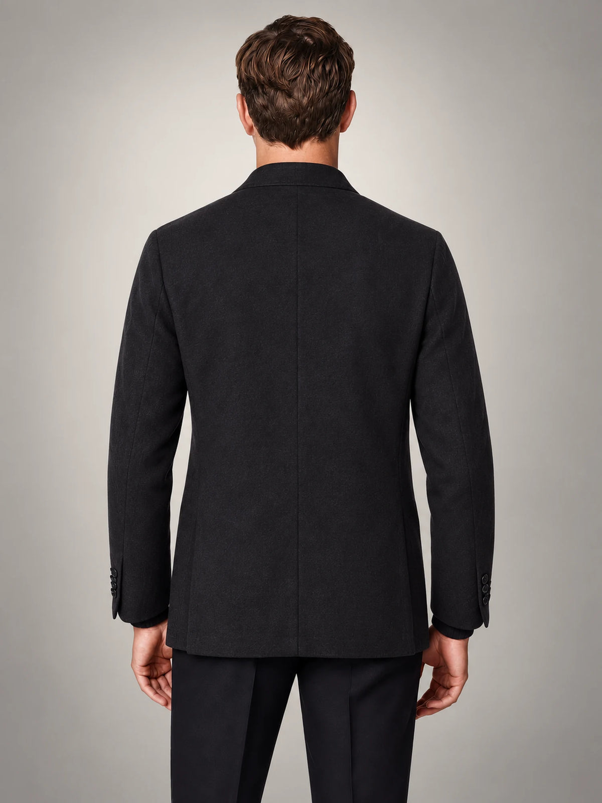 Volantero Men's Casual Tailored-Fit Jacket in Black, back view