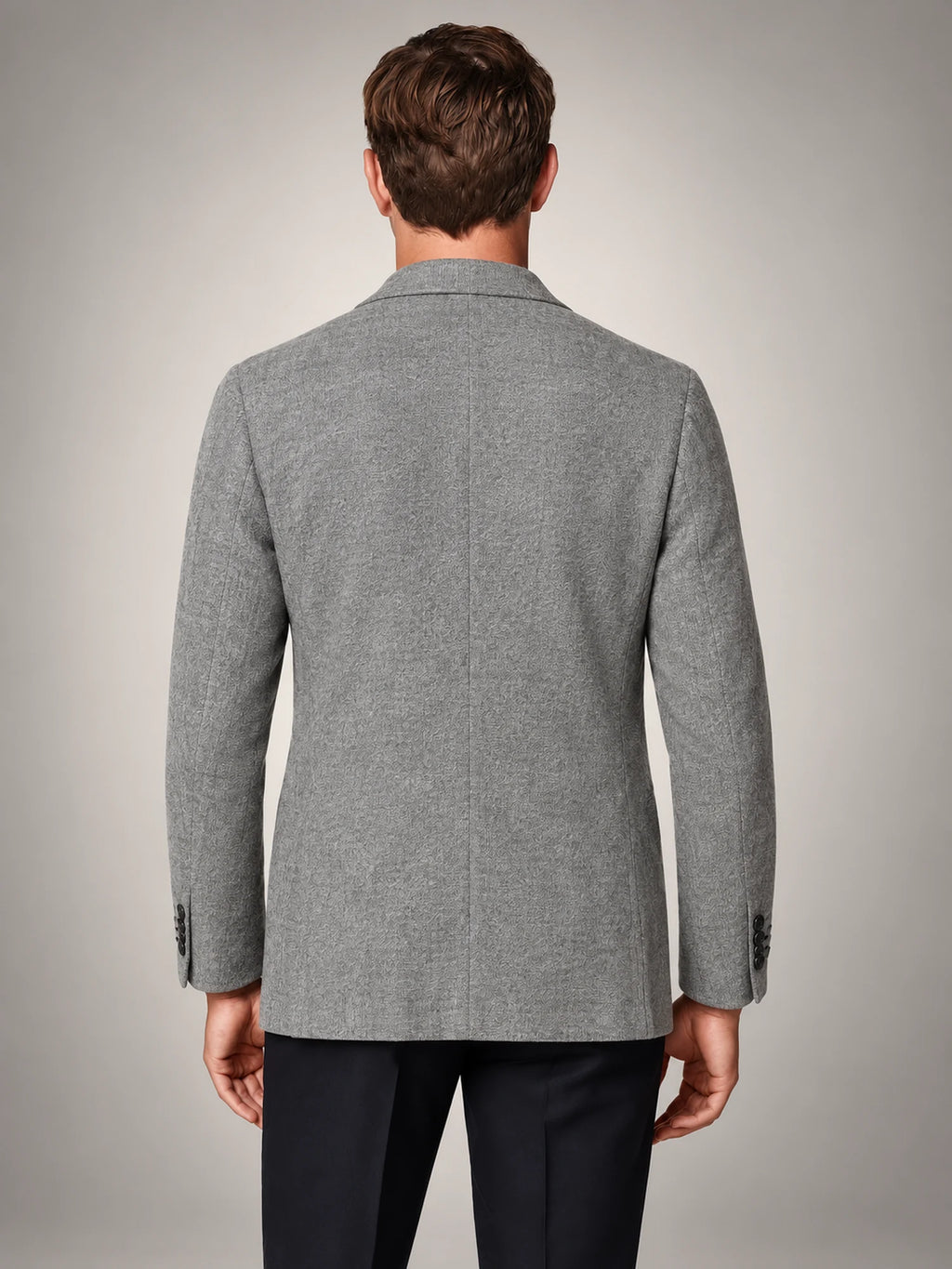 Volantero Men's Casual Tailored-Fit Jacket in Grey, back view