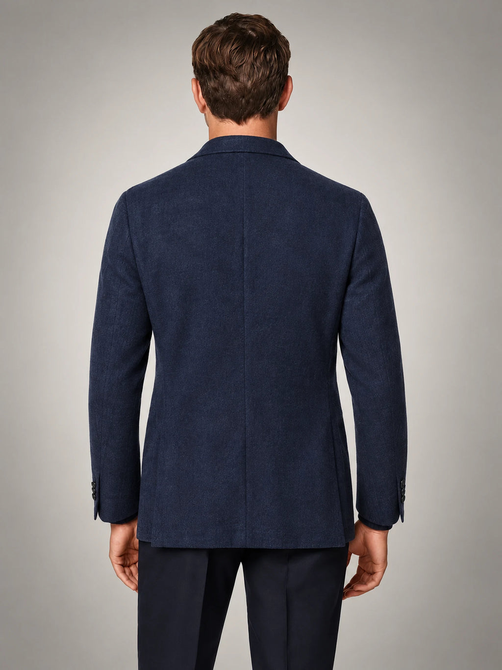 Volantero Men's Casual Tailored-Fit Jacket in Navy, back view