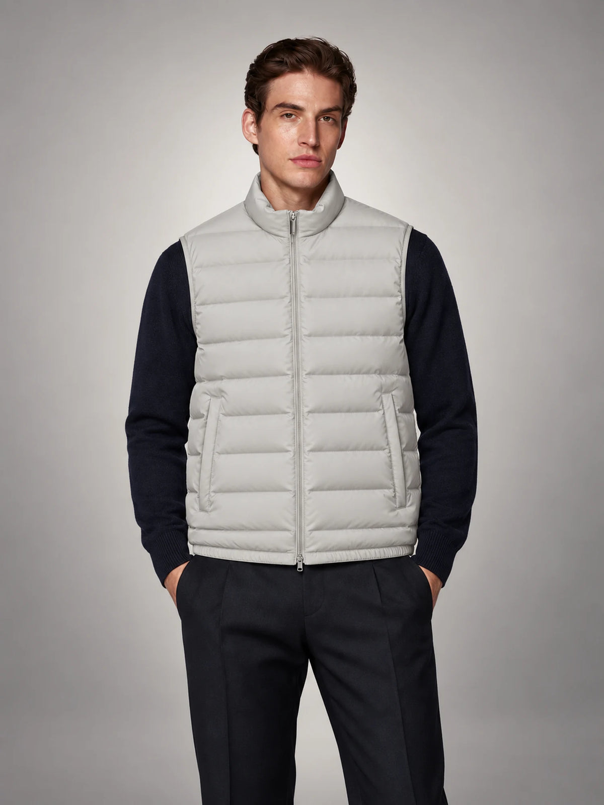 Volantero Men's Lightweight Sleeveless Gilet in Grey, main view