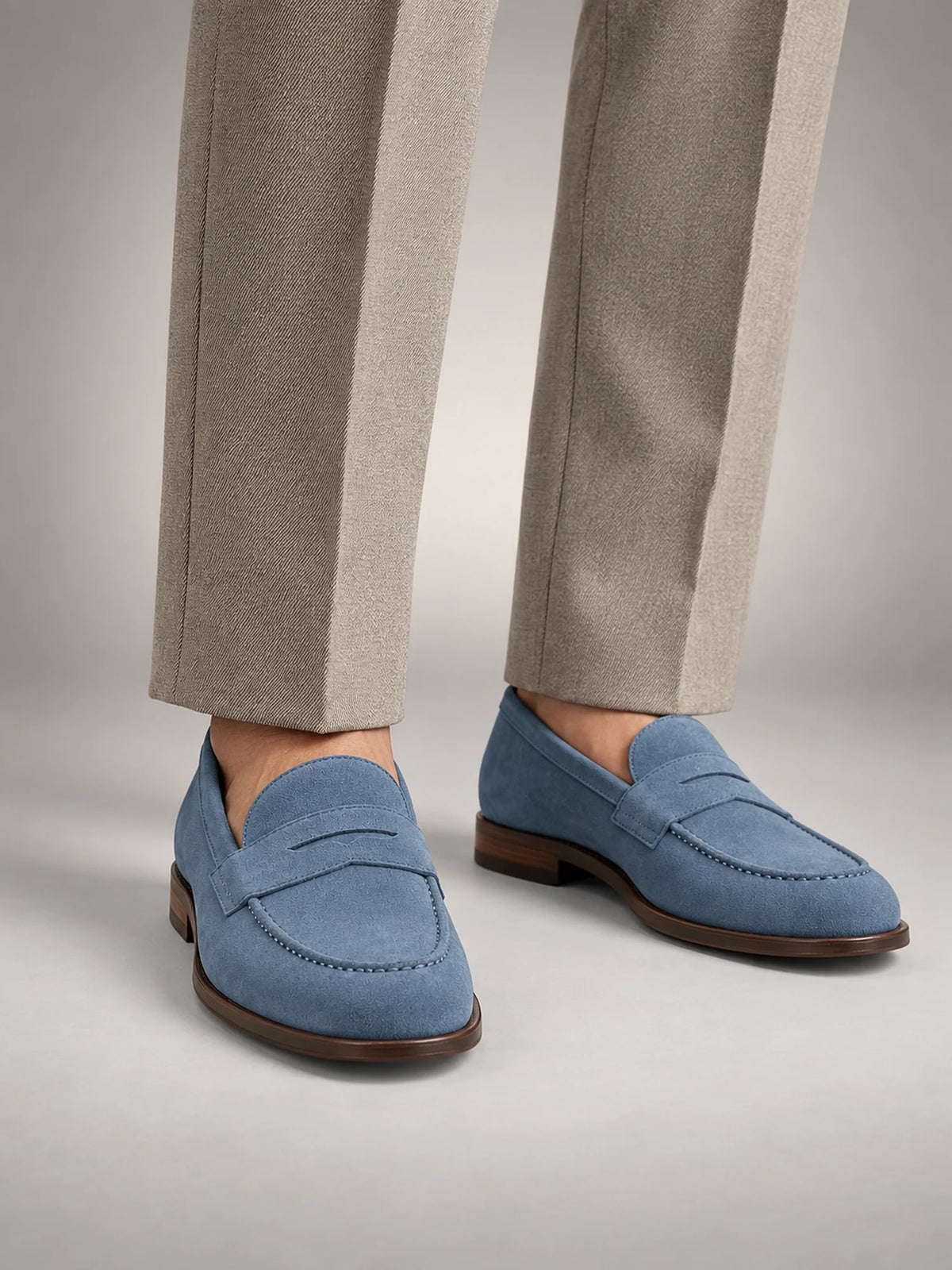 Volantero Men's Coastal Penny Loafers in Blue, front view