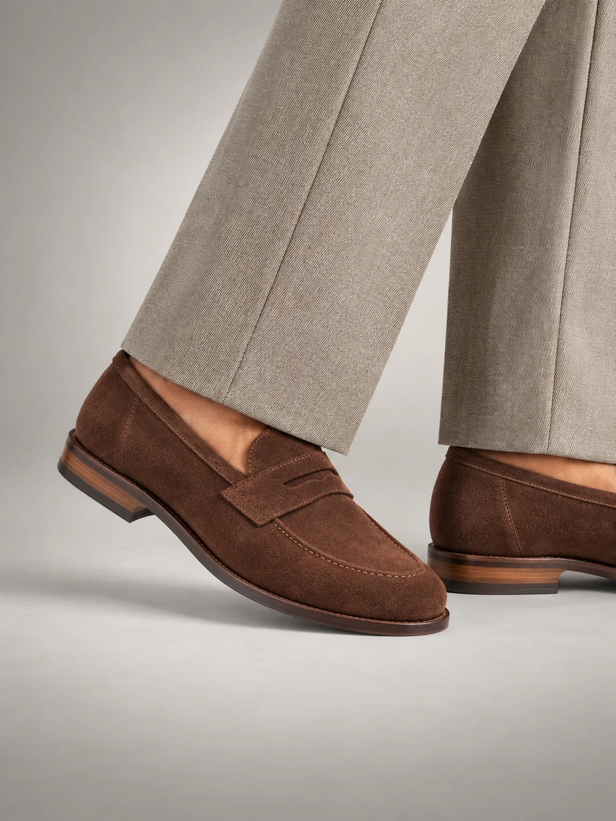 Volantero Men's Coastal Penny Loafers in Brown, main view