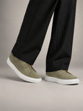 Volantero Men's Suede Sneakers in Green, front view