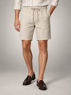 Volantero Men's Linen Summer Shorts in Beige, hover view