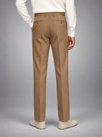 Volantero Men's Tailored-Fit Trousers in Brown, back view