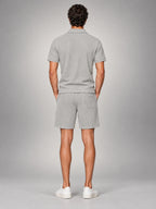 Volantero Men's Polo Shirt and Shorts Set in Grey, back view