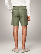 Volantero Men's Breathable Linen Summer Shorts in Green, back view