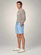 Volantero Men's Breathable Linen Summer Shorts in Light Blue, side view