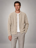Volantero Men's Buttoned Cardigan in Beige, front view