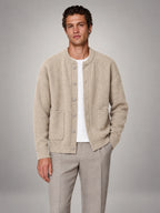 Volantero Men's Buttoned Cardigan in Beige, front view