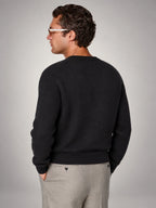 Volantero Men's Buttoned Cardigan in Black, back view
