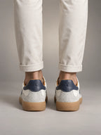 Volantero Men's Classic Retro Sneakers in White, back view