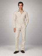 Volantero Men's Linen Co-Ord Set in Beige, main view
