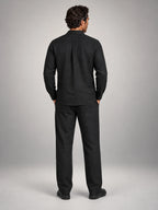 Volantero Men's Linen Co-Ord Set in Black, back view